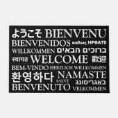 Welkom in verschillende talen zwarte witte elegant deurmat (Voorkant)