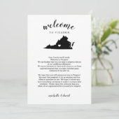 Welkom in Virginia | Wedbrief en reisroute (Staand voorkant)