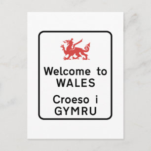 Welkom in Wales Sign, VK Briefkaart