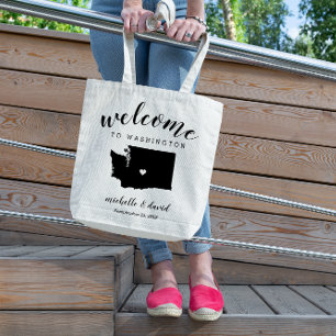 Welkom in Washington   State Silhouette Wedding Tote Bag