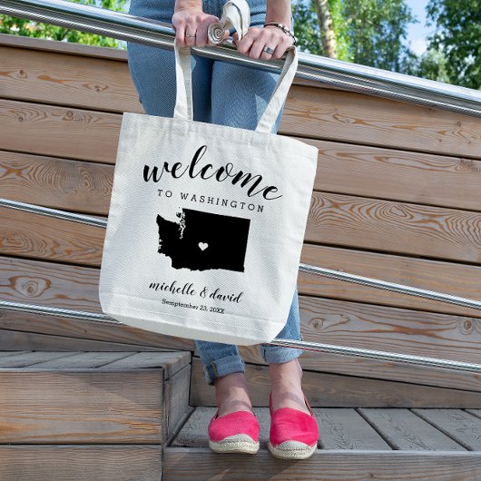 Welkom in Washington | State Silhouette Wedding Tote Bag
