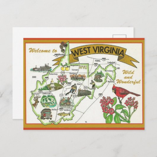  Welkom in West Virginia Briefkaart (Voorkant / Achterkant)