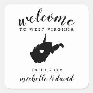 Welkom in West Virginia   Bruiloft aangepaste guns Vierkante Sticker
