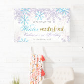 Welkom in Winter Onederland 1st Birthday Snow Spandoek (Insitu)