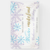 Welkom in Winter Onederland 1st Birthday Snow Spandoek (Verticaal)
