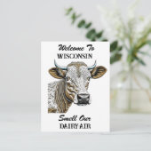 Welkom in Wisconsin, Ruik onze Zuivellucht Briefkaart (Staand voorkant)