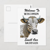 Welkom in Wisconsin, Ruik onze Zuivellucht Briefkaart (Voorkant / Achterkant)