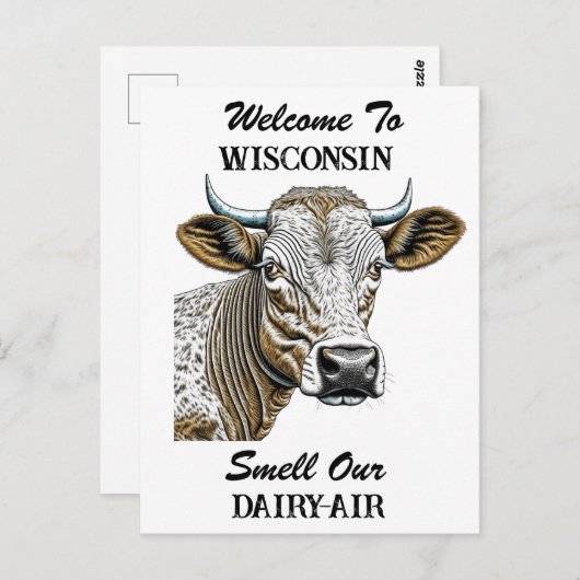 Welkom in Wisconsin, Ruik onze Zuivellucht Briefkaart (Voorkant / Achterkant)