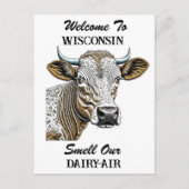 Welkom in Wisconsin, Ruik onze Zuivellucht Briefkaart (Voorkant)