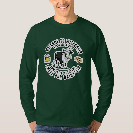 Welkom in Wisconsin, Ruik onze Zuivellucht T-shirt (Voorkant)