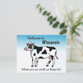 Welkom in Wisconsin, waar u onze zuivel kunt ruike Briefkaart (Staand voorkant)