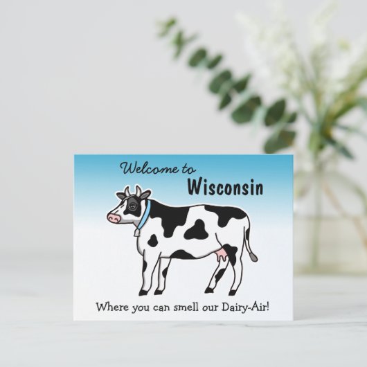 Welkom in Wisconsin, waar u onze zuivel kunt ruike Briefkaart (Staand voorkant)