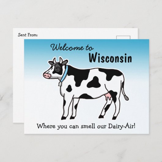 Welkom in Wisconsin, waar u onze zuivel kunt ruike Briefkaart (Voorkant / Achterkant)