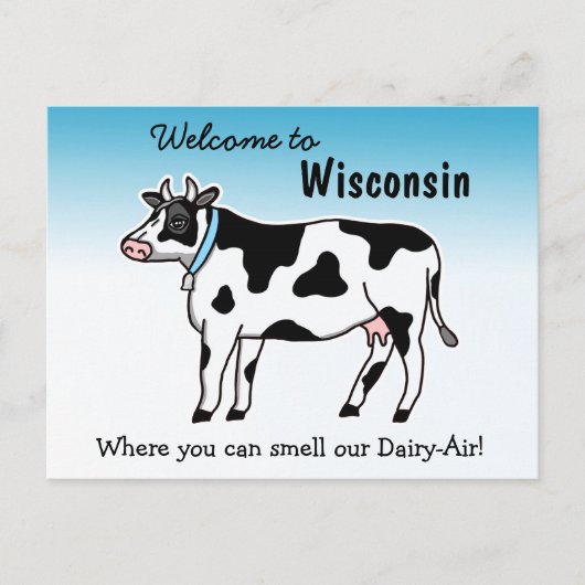 Welkom in Wisconsin, waar u onze zuivel kunt ruike Briefkaart (Voorkant)