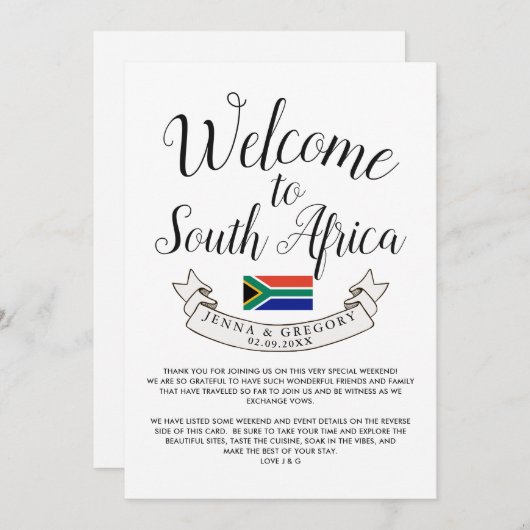 Welkom in Zuid-Afrika | Bestemmingsweddenschap Kaart (Voorkant / Achterkant)