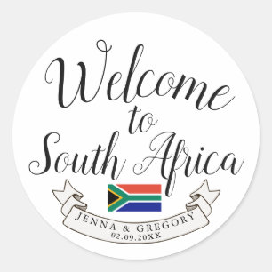 Welkom in Zuid-Afrika   Bestemmingsweddenschap Ronde Sticker