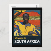 Welkom in Zuid-Afrika, inheems man in een boot Briefkaart (Voorkant / Achterkant)