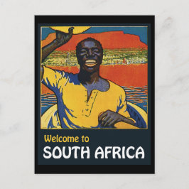 Welkom in Zuid-Afrika, inheemse man in een boot Briefkaart