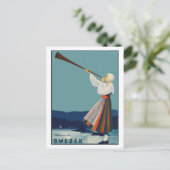 Welkom in zweden, oud briefkaart (Staand voorkant)