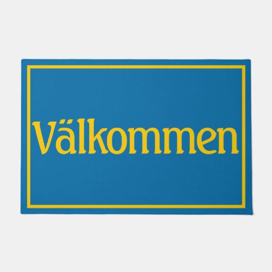 Welkom in Zweedse vlagkleuren Deurmat (Voorkant)