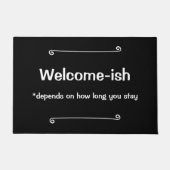 Welkom is afhankelijk van hoe lang je blijft deurmat (Voorkant)