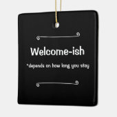 Welkom is afhankelijk van hoe lang je blijft keramisch ornament (Links)