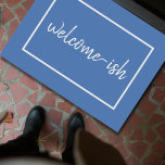 "Welkom-ish" Funny Introvert Antisocial door Mat<br><div class="desc">Het is grappig omdat het waar is. U bent welkom. Deze humoristische deurmat is voor introverte mensen, de antisociale, en de sociaal ongemakkelijke mensen, die gasten met een beetje aarzeling en misschien zelfs een beetje ongerustheid ontvangen. Eenvoudige, elegante scripttypografie op een leistanblauwe kleur achtergrond. Onverwacht, eigenaardig en een beetje sarcastisch....</div>