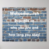 "welkom...ish " grappig " welkomstteken poster (Voorkant)