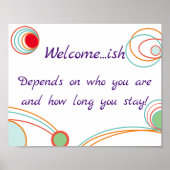"Welkom...ish " grappige tong " op de wieg van het Poster (Voorkant)
