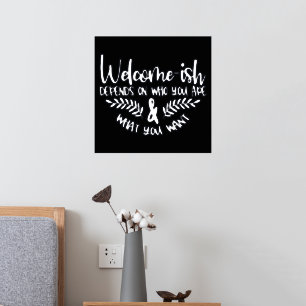 Welkom-ish zilveren folie humoristisch afdrukken