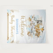 Welkom jongen Tropisch Safari Dieren Baby Shower Wandkleed (Voorkant (horizontaal))