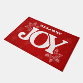 Welkom JOY op Elegant Red Kerstmis Deurmat (Schuin)