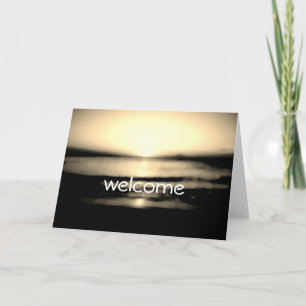 Welkom jullie allemaal Beach Sunrise Weddenschap Bedankkaart