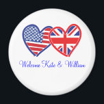 Welkom Kate & William/ Royal Wedding Magneet<br><div class="desc">Unievlagenontwerp voor Jack en USA</div>