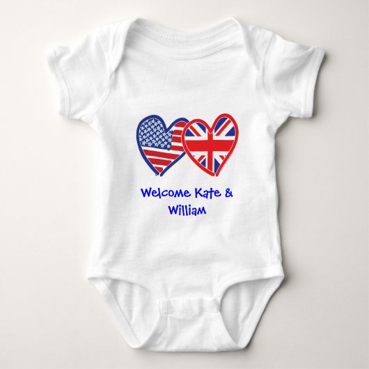 Welkom Kate & William/ Royal Wedding Romper (Voorkant)