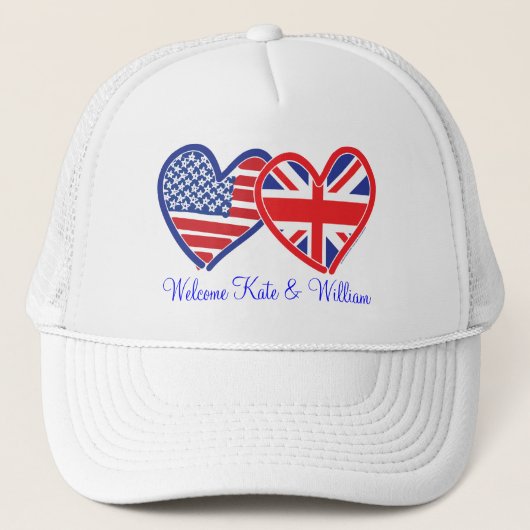 Welkom Kate & William/ Royal Wedding Trucker Pet (Voorkant)