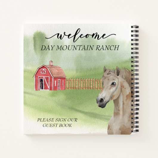 Welkom Kerel Stable Horse Barn Guest Book Notitieboek (Achterkant)