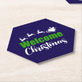 Welkom Kerst-85101 Kartonnen Onderzetters (Schuin)