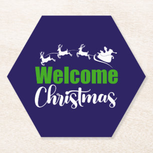 Welkom Kerst-85101 Kartonnen Onderzetters
