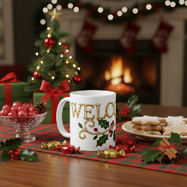 Welkom kerst gast  koffiemok