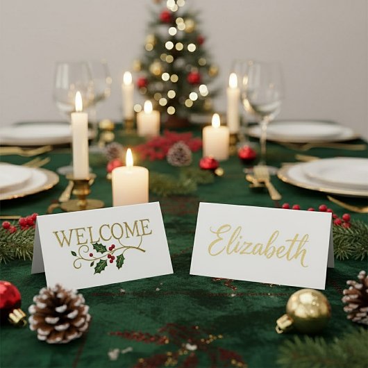 Welkom kerst gast plaatskaartje