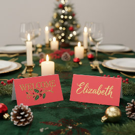 Welkom kerst gast  plaatskaartje