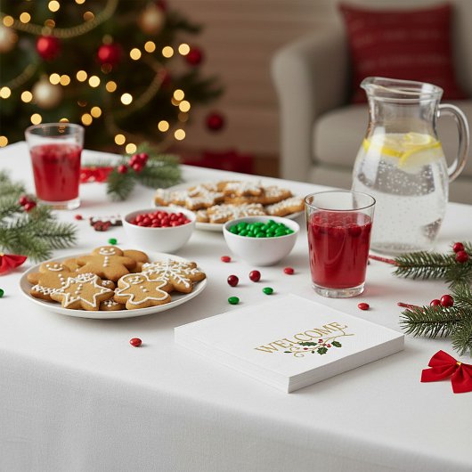 Welkom kerst gast servet