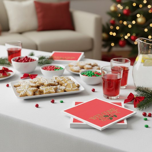 Welkom kerst gast servet