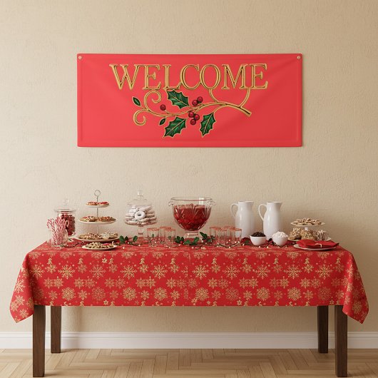 Welkom kerst gast  spandoek