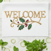 Welkom kerst gast theedoek (Gevouwen)