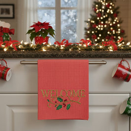 Welkom kerst gast  theedoek