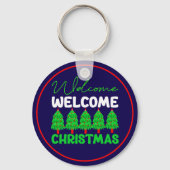 Welkom Kerstboom Vakantiedesign-85600 Sleutelhanger (Achterkant)