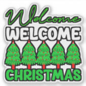 Welkom Kerstboom Vakantiedesign-85600 Sticker (Voorkant)