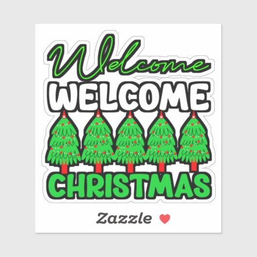 Welkom Kerstboom Vakantiedesign-85600 Sticker (Vel)